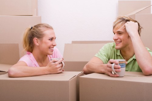 Home removals crew preparing belongings for transport in Hackney
