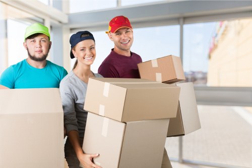 Office relocation items prepared for transport in Hackney