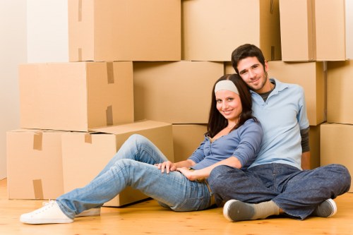Team handling furniture during same day removals in Hackney