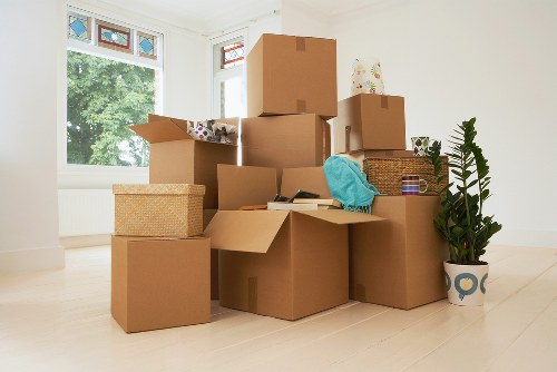 Packing desks and office equipment for an office move in Hackney