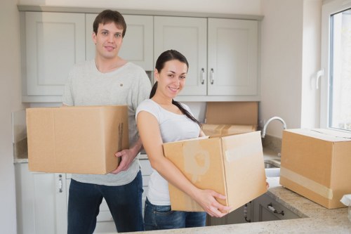 Stacked sturdy cartons for packing and boxes in Hackney